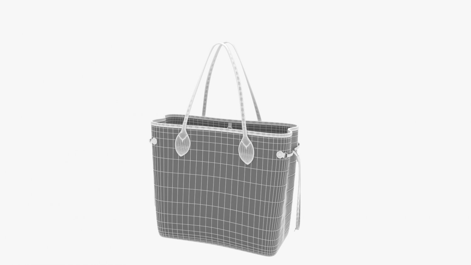 louis vuitton handbag neverfull mm creme 3D Model in Woman 3DExport
