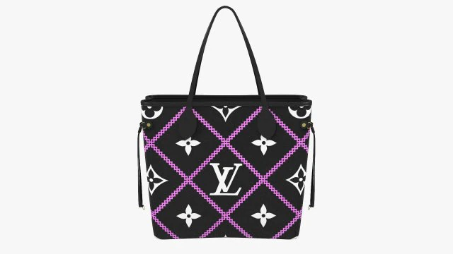 Handbag neverfull mm black 3D Model .c4d .max .obj .3ds .fbx .stl .blend 