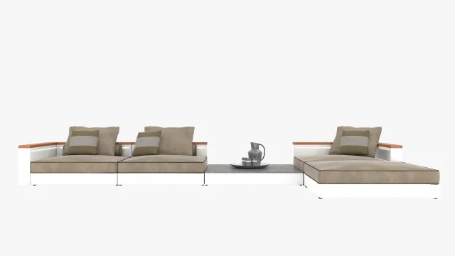 flexform ottomans outdoor sofa freeport by antonio citterio - set 1 3D Model .c4d .max .obj .3ds .fbx .stl .blend 