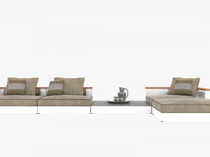 Sofa ogrodowa Flexform Freeport marki Antonio Citterio - zestaw 1 Model 3D