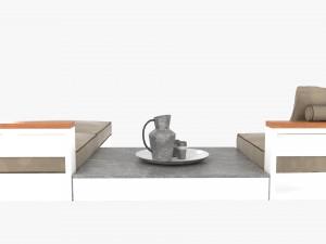 flexform ottomans outdoor sofa freeport by antonio citterio - set 1 Modelo 3D