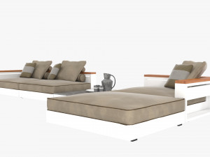 flexform ottomans outdoor sofa freeport by antonio citterio - set 1 Modelo 3D