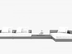 flexform ottomans outdoor sofa freeport by antonio citterio - set 1 3D Model
