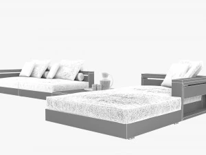 flexform ottomans outdoor sofa freeport by antonio citterio - set 1 3D Model