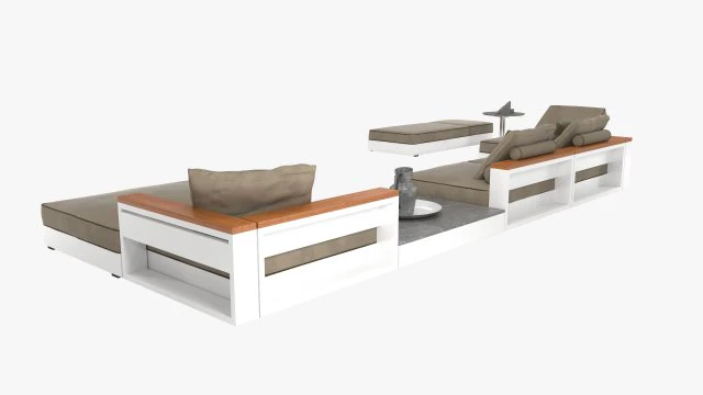 flexform ottomans outdoor sofa freeport by antonio citterio - set 2 coffee table fly outdoor 3D Model .c4d .max .obj .3ds .fbx .stl .blend 