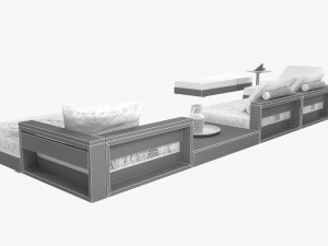 flexform ottomans outdoor sofa freeport by antonio citterio - set 2 coffee table fly outdoor Model 3D