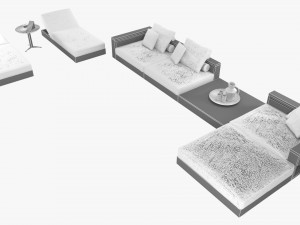 flexform ottomans outdoor sofa freeport by antonio citterio - set 2 coffee table fly outdoor Model 3D