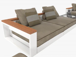 flexform ottomans outdoor sofa freeport by antonio citterio - set 2 coffee table fly outdoor 3D Model