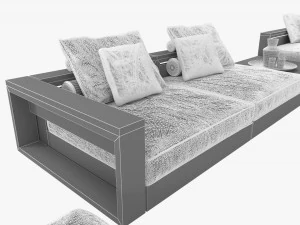 flexform ottomans outdoor sofa freeport by antonio citterio - set 2 coffee table fly outdoor 3D Model