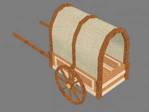 wagon medieval fbx Modelo 3D