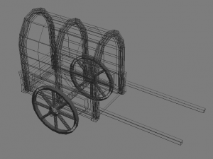 wagon medieval fbx Modelo 3D