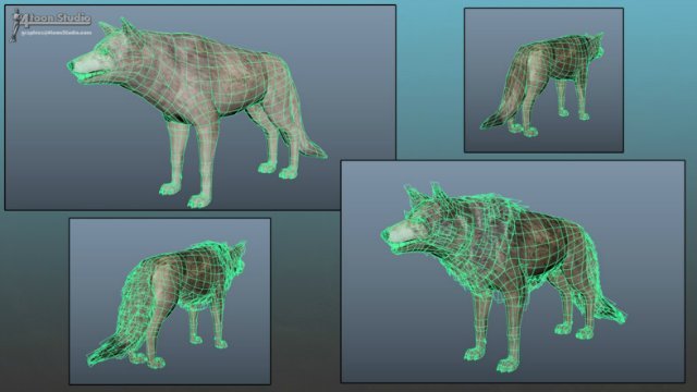 3d model of a wolf 3D Модель .c4d .max .obj .3ds .fbx .stl .blend 