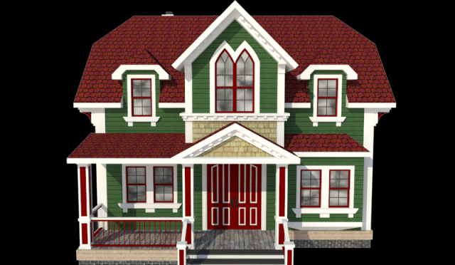 victorian house 3D Модель .c4d .max .obj .3ds .fbx .stl .blend 