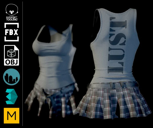 dress 3 3D Model .c4d .max .obj .3ds .fbx .stl .blend 