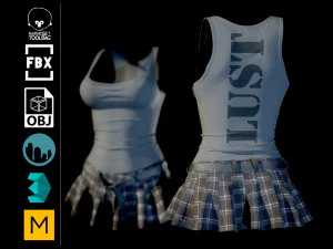 드레스 3 3D 모델