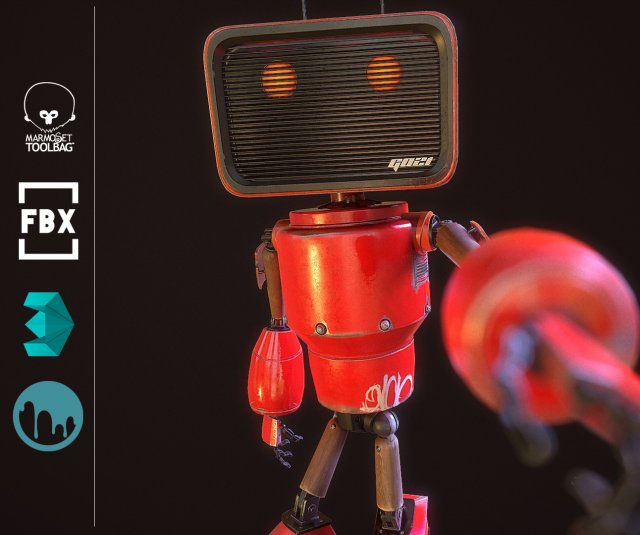 my little android g021 3D Модель .c4d .max .obj .3ds .fbx .stl .blend 