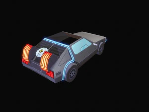 delorean Modello 3D