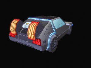 delorean Modello 3D