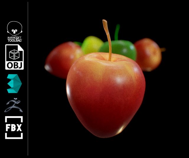 apple 3Dモデル .c4d .max .obj .3ds .fbx .stl .blend 