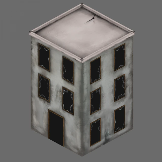 abandoned building 01 3D Model .c4d .max .obj .3ds .fbx .stl .blend 