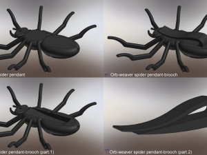 Orb-weaver spider pendant pendant-brooch 3D Принт Модель