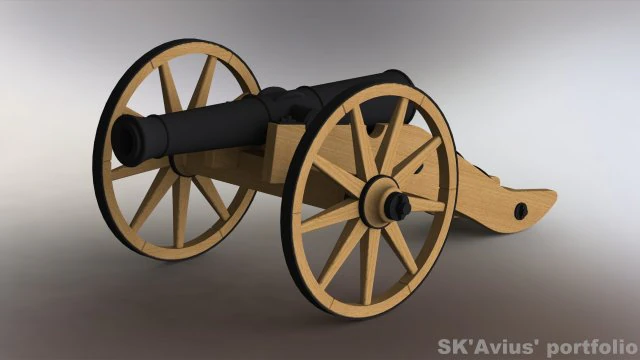 French cannon 1812 3D Print Model .c4d .max .obj .3ds .fbx .stl .blend