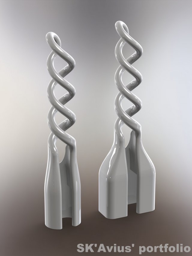 Apple cable protectors with double spiral 3D 打印模型 .c4d .max .obj .3ds .fbx .stl .blend 