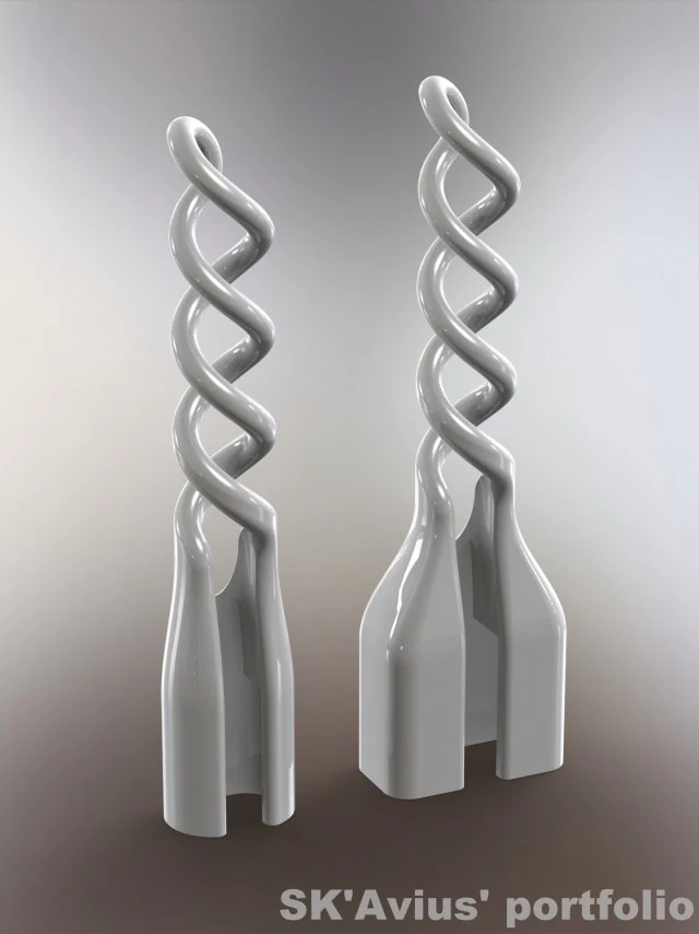 Apple cable protectors with double spiral 3D Print Model .c4d .max .obj .3ds .fbx .stl .blend