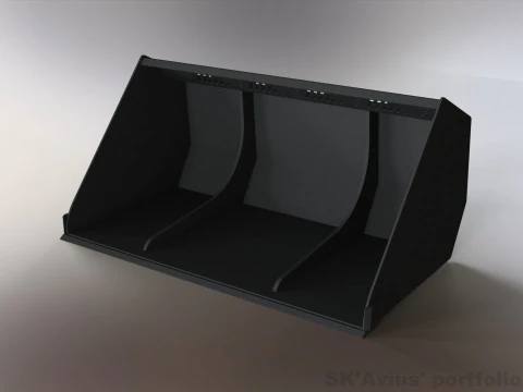 Простий ківш для міні-навантажувачів 3D Модель