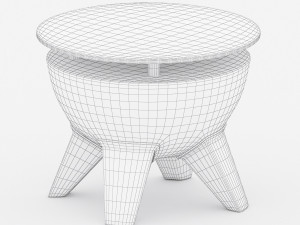 armchair sphere with ottoman and table Model 3D