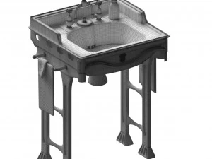 wash basin and pedestal classic 3D Model