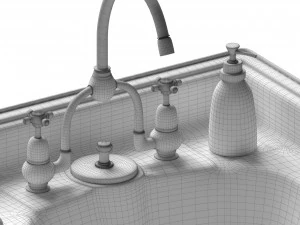 wash basin and pedestal classic 3D Model