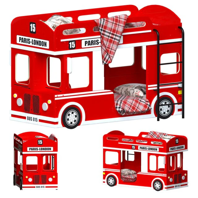london bus bed 3D Model .c4d .max .obj .3ds .fbx .stl .blend 