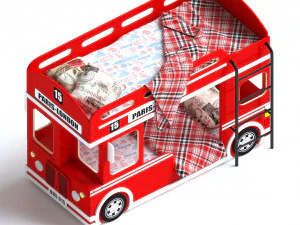 london bus bed 3D Model