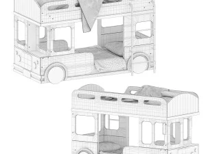 london bus bed 3D Model