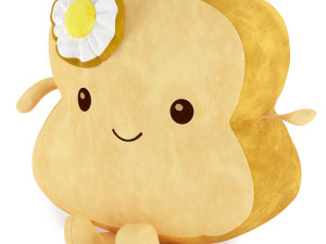 kawaii toast plush toy Modelo 3D