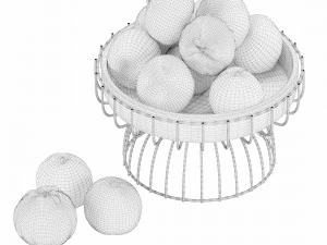 Decorative set Dish with tangerines 3D Model