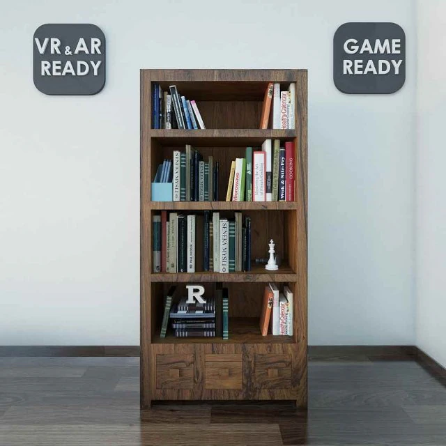 bookshelf2 vr ar game ready 3D Model .c4d .max .obj .3ds .fbx .stl .blend