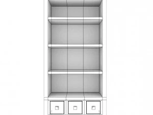 bookshelf2 vr ar game ready 3D Model