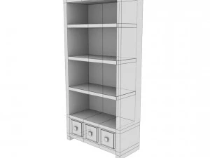 bookshelf2 vr ar game ready 3D Model