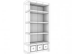 bookshelf2 vr ar game ready 3D Model