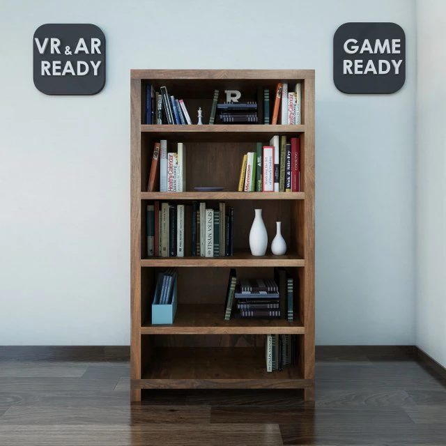 bookshelf1 vr ar game ready 3D Model .c4d .max .obj .3ds .fbx .stl .blend
