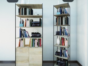 bookshelf 03 vr ar game ready 3D Model