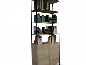 bookshelf 03 vr ar game ready 3D Model