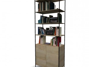 bookshelf 03 vr ar game ready 3D Model