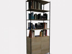 bookshelf 03 vr ar game ready 3D Model