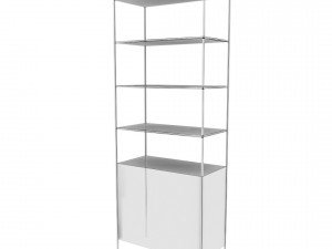 bookshelf 03 vr ar game ready 3D Model