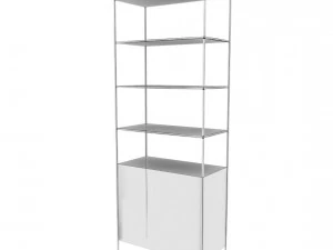 bookshelf 03 vr ar game ready 3D Model