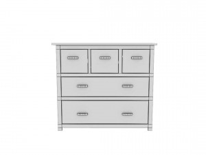 chest of drawer1 vr ar game ready 3D 模型