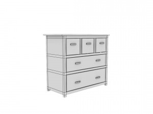 chest of drawer1 vr ar game ready 3D 模型